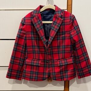 Janie and Jack Kids Blazer in Red and Green Plaid